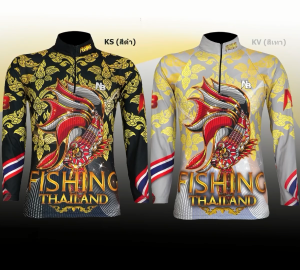 เสื้อตกปลาปั่นจักรยาน Gold Lai Thai Fishing Thailand มีให้เลือก 2 สี (สินค้าพร้อมจัดส่ง) ป้องกันแสง UV เนื้อผ้าผิวสัมผัสนุ่มใส่แล้วรู้สึกเย็นสบาย
