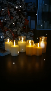 Eyre(Pop-up toko ♞) Lilin LED Premium Akrilik Aesthetic Candle Smokeless Natal Lampu Tidur Hiasan Kamar BESAR Baterai Elektrik Api Bergoyang Lampu Simulasi lilin lampu malam ayunan sumbu dipimpin lampu lilin elektronik di kamar tidur dekorasi desktop