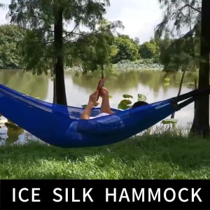 Ice Silk Hammock Duyan Travel Hammock with Storage Bag Camping Hiking Outdoor Foldable Hammock