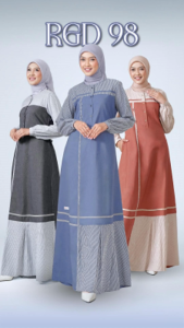 Gamis Wanita Katun Raunapride / RGD-98 / RGD-124 / Fashion Muslim 2024