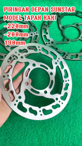 PIRINGAN DISC CAKRAM DEPAN SUNSTAR READY 190MM 200MM 220MM UNIVERSAL DISC BRAKE FRONT UKURAN STANDAR 190 MM BEAT VARIO SCOOPY 200 MM XEON MIO SOUL MIO SMILE MIO SPORTY 220 MM JUPITER NOUVO MX UNTUK CUSTOM Fz1r Vega R Zr Force Vixion Satria Fu Ninja150 R