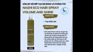 Gôm Xịt Nashi Style Eco Hair Spray Volume and Shine Gôm Xịt Giữ Nếp Tạo Độ Bóng & Phồng Tóc (Không Ga) 300ml