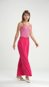 Minimal x Emily in Paris - Gail Top Wanita - Model Crop Tank - Warna Dark Pink