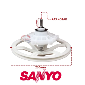 GEAR BOX SANYO SET | GEARBOX / GIRBOX / GERBOX PENCUCI PEMUTARAN 2 TABUNG SANYO