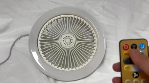 2 in1 Ceiling Fan Light 3-Speeds 3 Colors Adjustment E27 Led Bulb Light with Remote Control for Bedroom