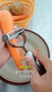 PISAU PENGUPAS KULIT Buah Sayur 2in1 Pengiris Stainless Steel Peeler