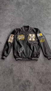 Jaket Varsity Baseball Kulit Viena Leather Sintetis Bordir Stronger A512