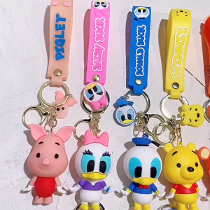 Mickey Minnie Donald Daisy Stitch Winne The Pooh Tiger Pigley Key Chain Cute Gift Key Ring Key Holder