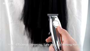 Kemei KM-1949 Professional Hair Clipper All Men Electric Metal Cordless Hair Clipper 0mm Canopy Head T Blade Finish Hair Cutting Machine-Silver