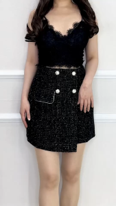 Silvervogue - SV 5913 - Duvoria Skort | Rok Celana Glitter Tweed Pakaian Kasual Wanita