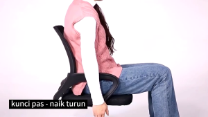 WD Kursi Kantor Minimalis Kursi Kerja Jaring Kursi Komputer Ergonomis Nyaman + Kemiringan + Hidrolik