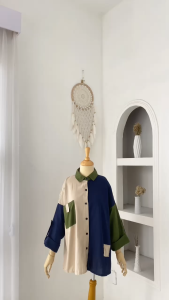 Lugina Shirt Premium | Atasan Kemeja Wanita Linen | Fashion Remaja Casual Lengan Panjang | Pakaian Wanita Terbaru 2024