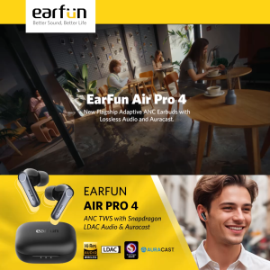 EarFun Air Pro 4 - Black - ANC TWS with Snapdragon LDAC Audio & Auracast