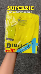 Baju Kaos Anak Cowok laki laki Distro Gambar Buldozer Beko Dig Fun Kuning Umur 1-13 tahun