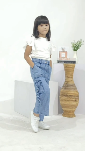 usia 1-17 tahun kulot anak perempuan kulot jeans cargo kekininan