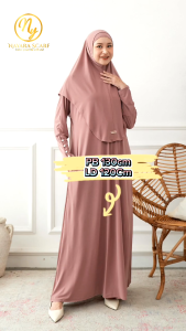 Gamis Abaya Set Innara Plus Inner Jersey Korea