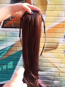 【Ready Stock】 Long Curly Ponytail Wig Womens Drawstring Clip In Toupee Hair Extensions Wavy Hairpiece 38/48/58CM