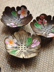 Painted Coconut Shell Soap Dish With Drain Soap Dish Perfect Soap Dish Soap Holder Bath Ball Tray Dishcloth Wire Ball Drainer