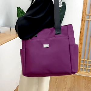 beautywomen พร้อมส่ง กระเป๋าสะพายไหล่ ผ้าไนล่อน ทรง tote สําหรับใส่ไปทํางาน