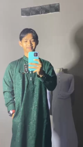 Jubah habib HARMAIN embos lengan panjang manset bayak pilihan 2024