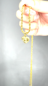 Rantai Leher + Loket 916 Emas Bangkok Necklace Golden Gold Plated Jewellery Set D