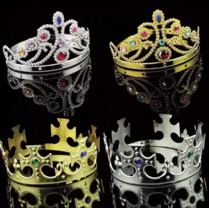 SHUAIAN Mahkota Pesta Raja/Ratu Crown Party King/Queen Mahkota King Queen Silver Gold