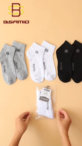 Tất Vớ Nam Cổ Trung BSAMIO Màu Đen Chất Liệu Cotton Thoáng Khí Thấm Hút Mồ Hôi Tốt Dễ Phối Đồ