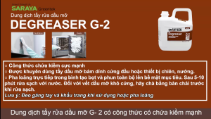 Dung dịch tẩy rửa dầu mỡ gốc kiềm Saraya Smart San Degreaser G-2 - Can 5Kg