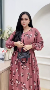 MIDI DRESS VIRAL TERBARU - GAMIS MOTIF KEKINIAN JUMBO - (Bisa COD)