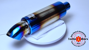 JS Racing Muffler Triple Burnt Design High Quality None fade Design Muffler Universal Car HKS GREDDY