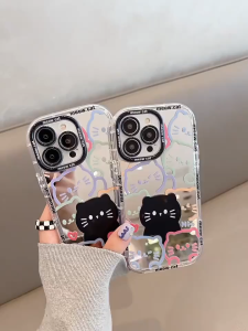 NEW! Cute Mirror Cat Case For 7 8 Plus X Xs XR Xs Max 11 12 13 14 15 Pro Plus Promax Full Protect Murah