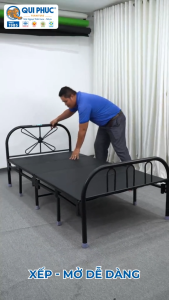 Giường Sắt DONA Luxy - Chính Hãng Qui Phúc -  Giường Gấp Gọn Thông Minh - Thao Tác Đơn Giản Và Nhanh Chóng