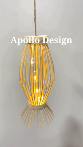 (Xưởng HCM) Đèn Lồng Trung Thu Mây Tre Mẫu Con Cá Ánh Sáng Vàng