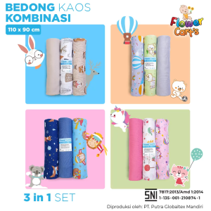 MAYNIESBABY 3pcs bedong bayi bahan kaos printing perlengkapan bayi newborn bedongan bayi Flower cart