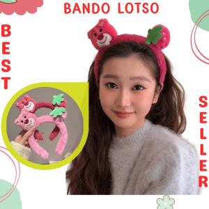 BANDO BERUANG LOTSO TELERING - BANDO STRAWBERRY BEAR KOREA / BANDO BULU WANITA KOREA CUTE - BANDO ANAK