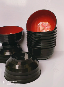 12pcs atau 1 lusin mangkuk bulat ramen model ulir Japan Series ramen serbaguna gratis 1 sendok