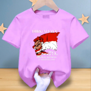 Kaos 17 Agustus usia anak 1-12 tahun lengan pendek