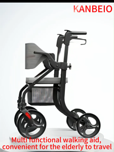 Portable Lightweight Multifunctional Rollator Walker with Seat Height-Adjustable Aluminum Alloy New - Singapore Stock