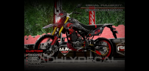 DECAL KLX BF FULLBODY MERAH HITAM GREY KEREN ( FULL CUSTOM BEBAS DESAIN BEBAS REQUEST ) STICKER REAL FULLBODY OVERSIZE 1.5 cm