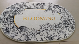 พรมเช็ดเท้าติดห้องน้ําสีดําสีขาวสไตล์นอร์ดิก