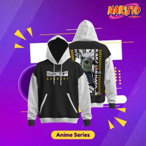 Hoodie Jumper HSCLO Kakashi Hatake Sharingan Anime Manga Naruto Pullover Sweatshirt Bahan Fleece Ukuran Jumbo Big Size XS S M L XL XXL 3XL 4XL 5XL