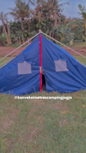 Tenda Pramuka Kapasitas 8-12 FULLSET Tinggal Pakai | Termasuk Alas Tiang Tali & Pasak