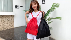 กระเป๋ากีฬา กระเป๋าเป้สะพายหลังแบบผูกเชือก ฟิตเนส เข้ายิม กลางแจ้ง