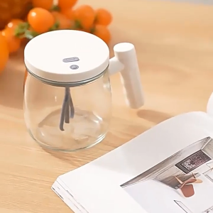 Cốc uống cà phê thông minh với nắp khuấy chạy pin sạc bằng thủy tinh 400ml