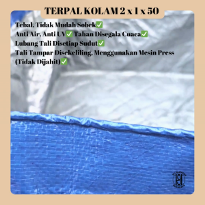 TERPAL KOLAM 200x100x50 / TERPAL KOLAM IKAN 200x100x50 / TERPAL KOLAM 2X1X50 A3 A5 A8