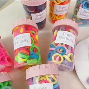 JR - FREE TOPLES 90PCS - IKAT RAMBUT ANAK DONAT WARNA WARNI / KARET RAMBUT DONAT / KUNCIRAN DONAT