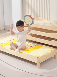 เตียงเด็ก เตียงเด็กอนุบาล เตียงไม้สน CHILDREN BED เตียงนอนสองชั้น ที่นอนเด็ก 138x60 ซม.