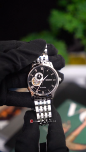 Jam Tangan Pria Seiko Automatic SSA271J1 Open Heart Black Dial Stainless Steel Strap