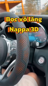 Bọc Vô Lăng Ô Tô 3D Da Nappa Cao Cấp Siêu Mỏng Thiết Kế Kiểu Dáng Lỗ Thoát Khí Chống Trơn Trượt