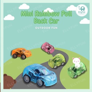ELLYFUN Baby Transparent Mini Car Toy Pullback Racing Car Colorfull mini Vihicle Toy BT0037